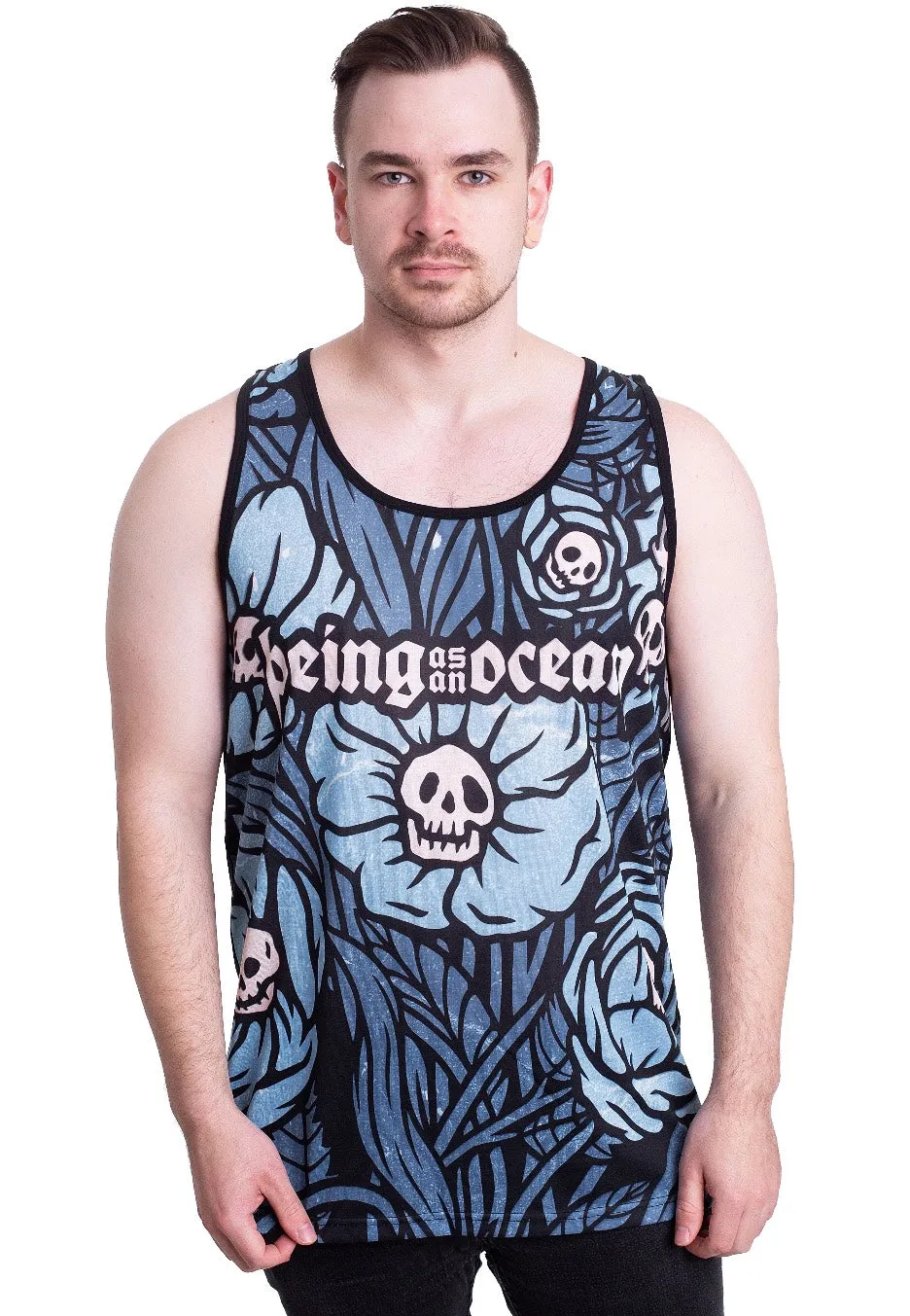 Being As An Ocean - Skull Flowers Allover - Tank