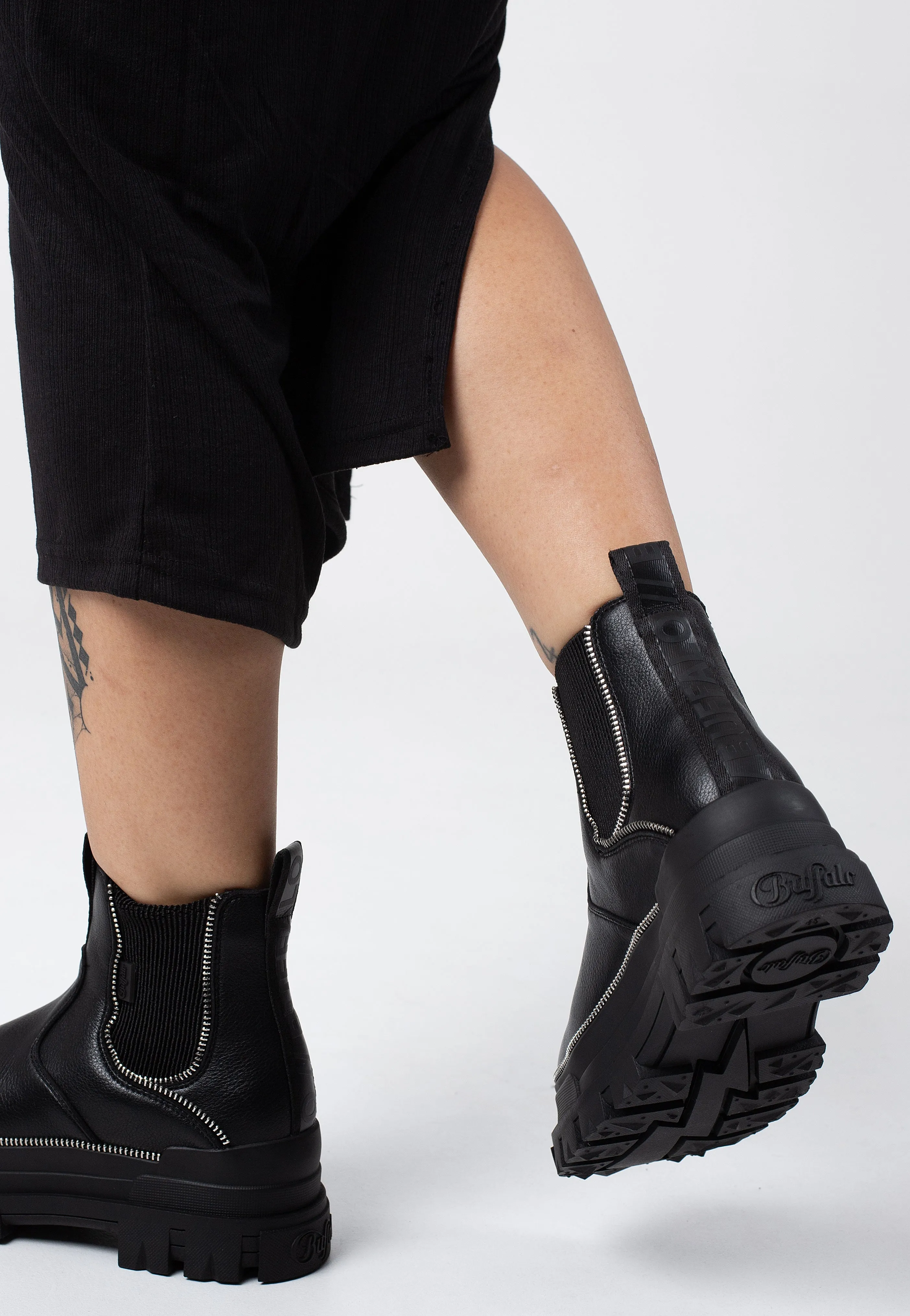 Buffalo - Aspha Chelsea Zip Black - Girl Shoes