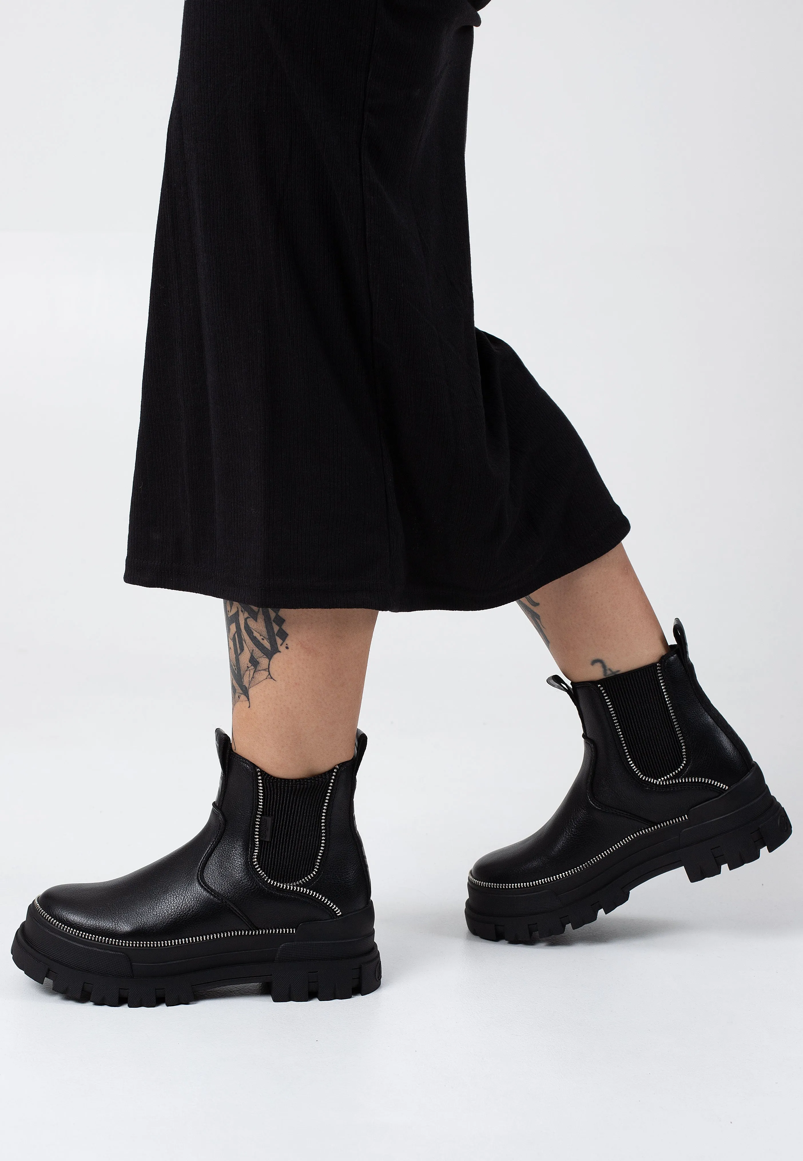 Buffalo - Aspha Chelsea Zip Black - Girl Shoes