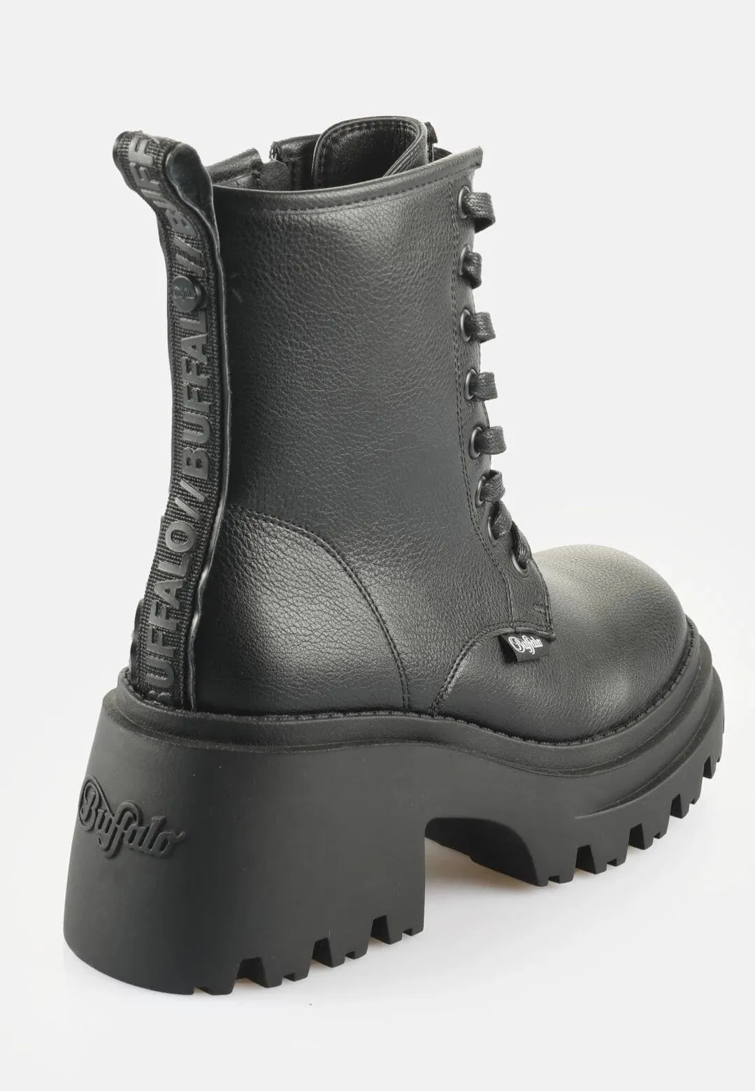 Buffalo - Braver Lace Up Vegan Nappa Black - Girl Shoes