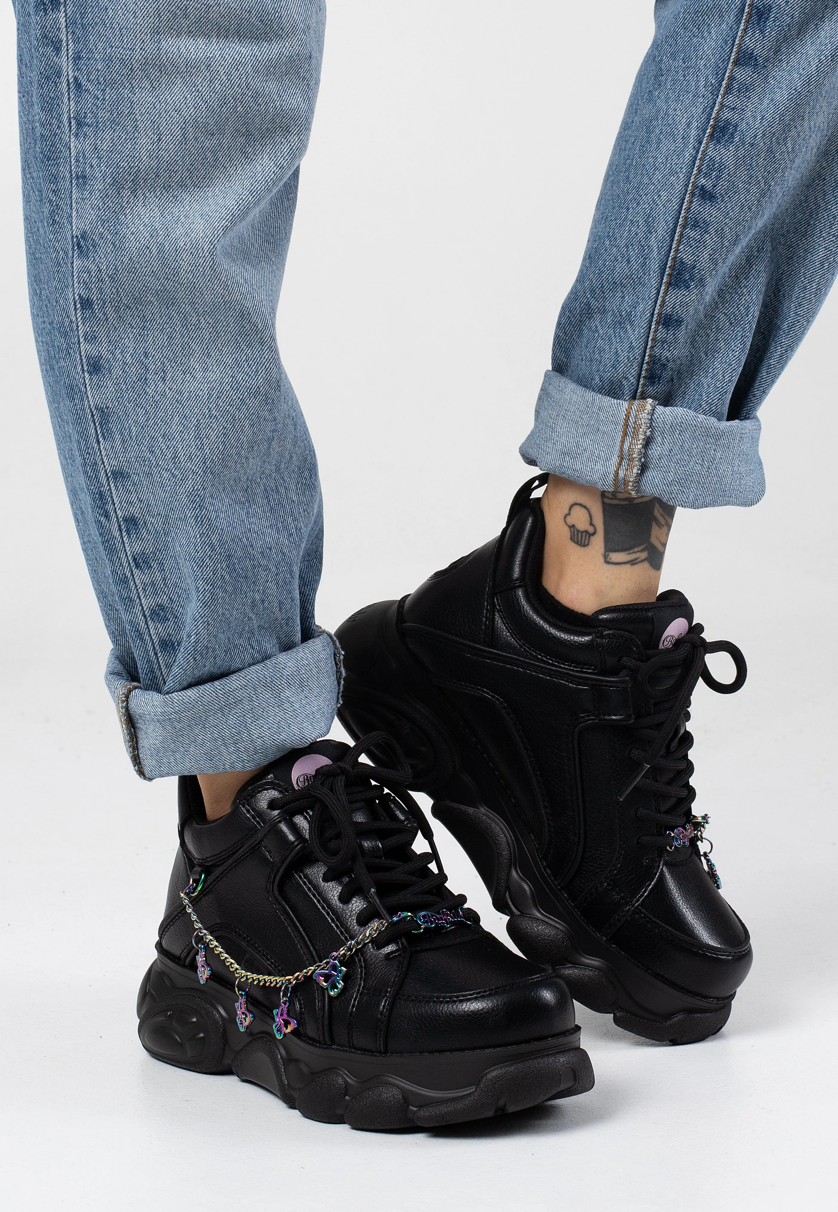Buffalo - Cld Corin Chain Butterfly Vegan Nappa Black/Multi - Girl Shoes