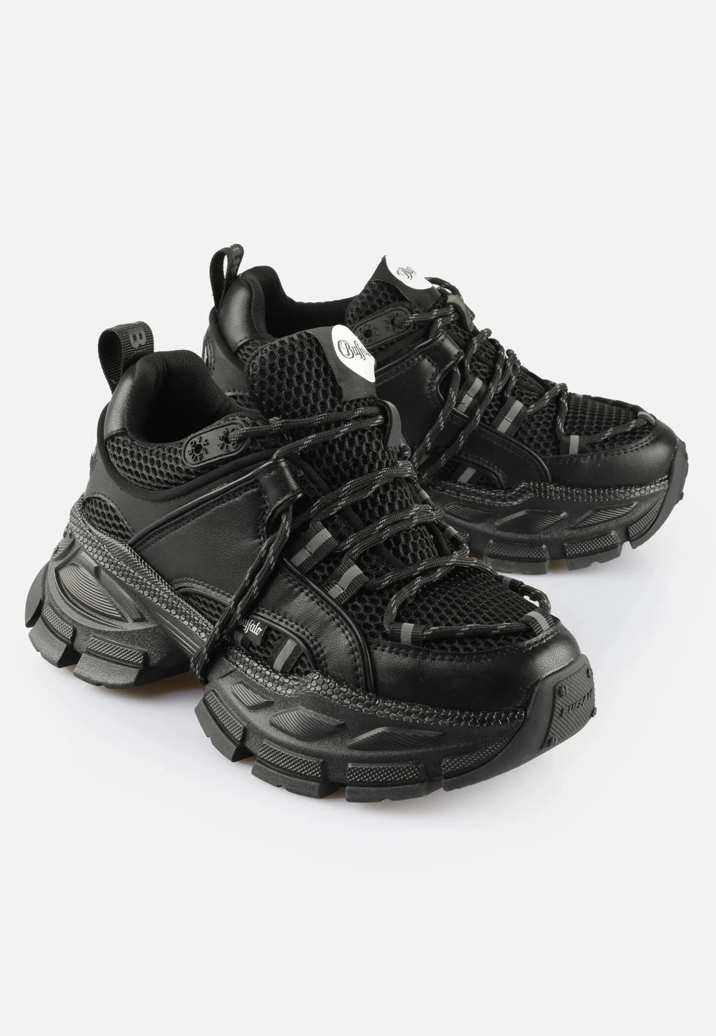 Buffalo - Saturn Lace Vegan Nappa/Mesh Black - Girl Shoes