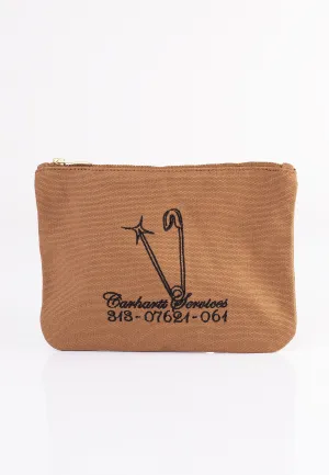 Carhartt WIP - Canvas Graphic Zip Safety Pin Embroidery/Hamilton Brown/Black - Wallet