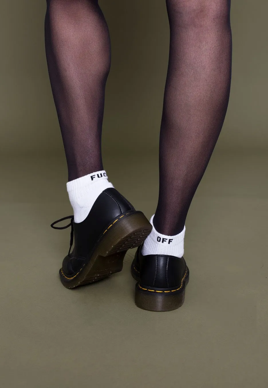 Dancitee - Fuck Off Sneaker White - Socks