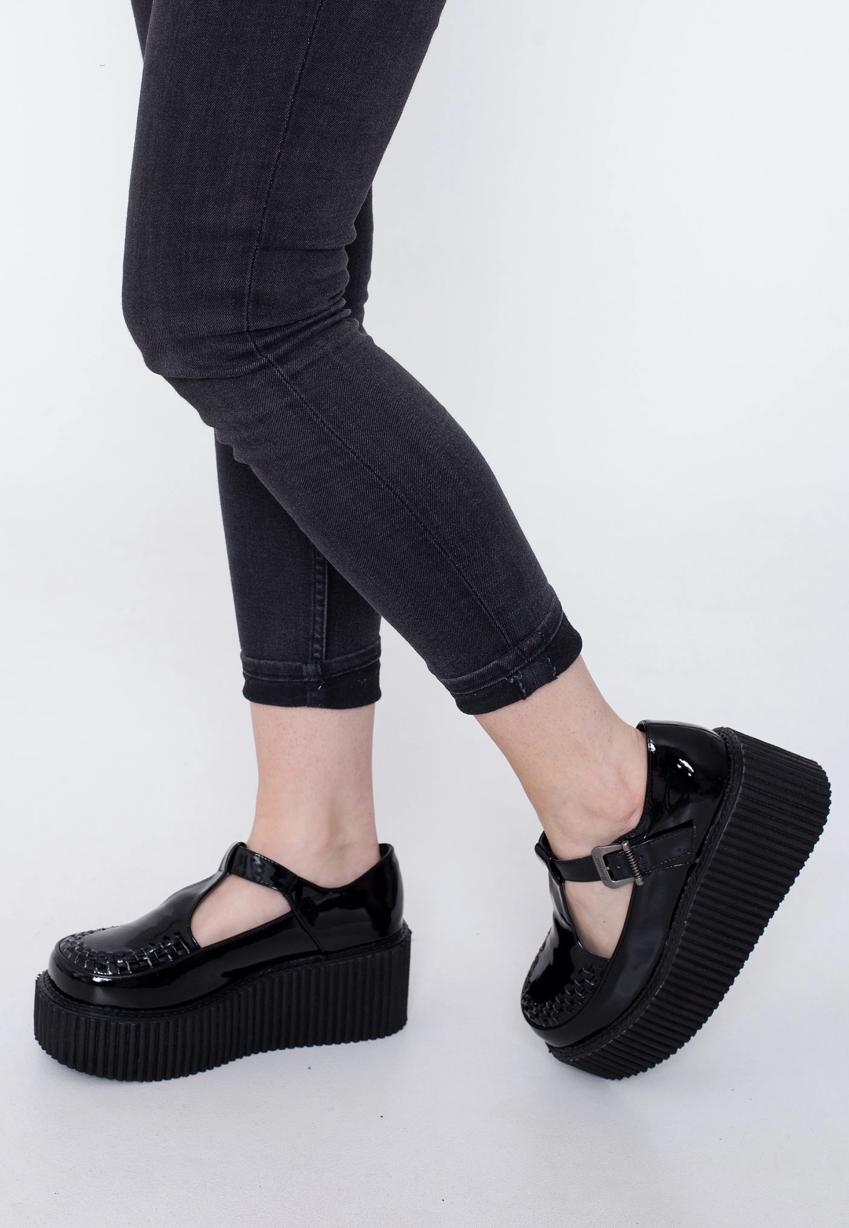 DemoniaCult - Creeper 214 Black Pat - Girl Shoes