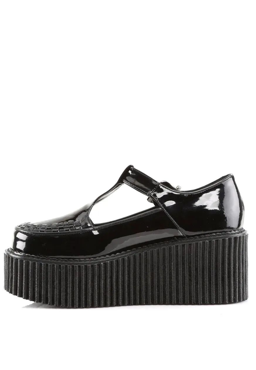 DemoniaCult - Creeper 214 Black Pat - Girl Shoes