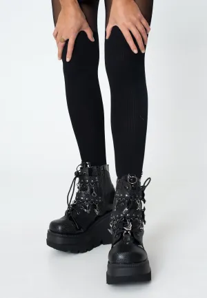 DemoniaCult - Shaker 66 Black Vegan Leather - Girl Shoes