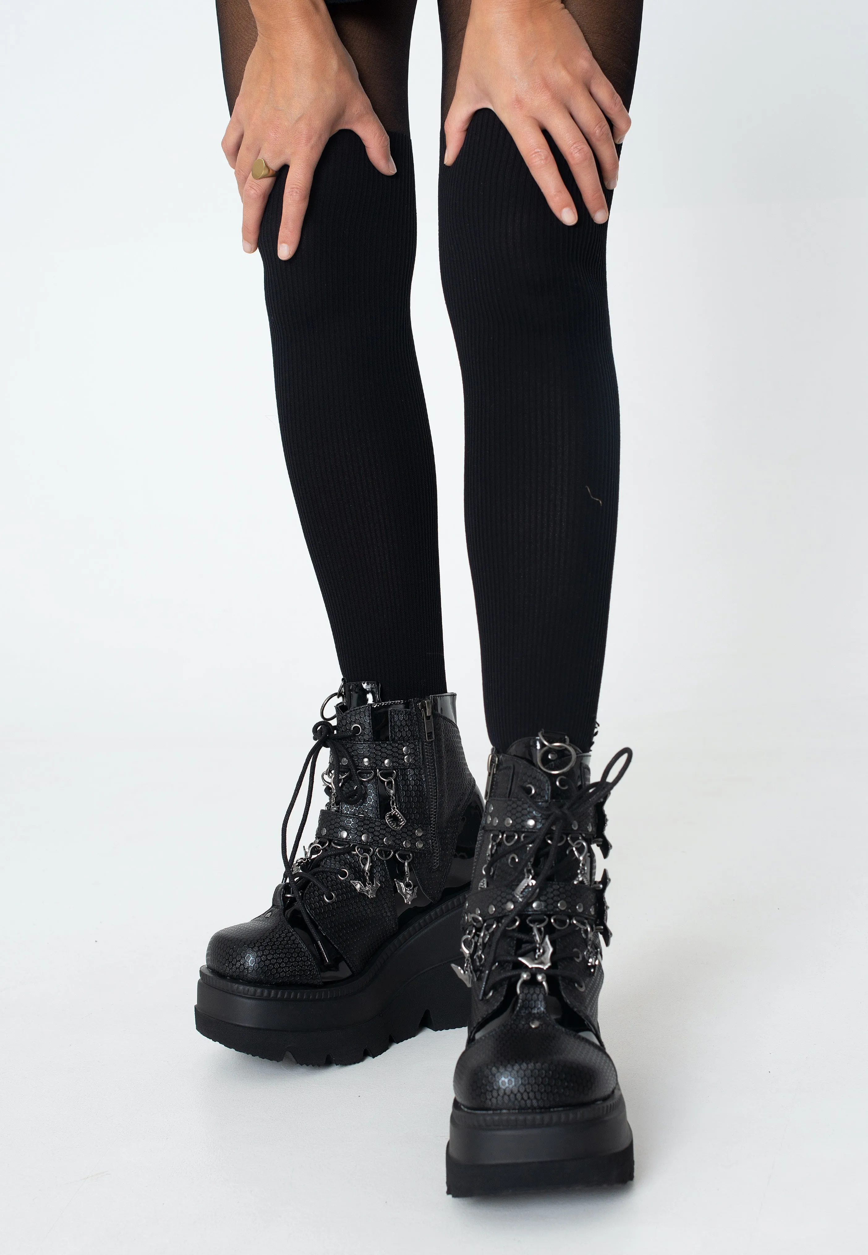 DemoniaCult - Shaker 66 Black Vegan Leather - Girl Shoes