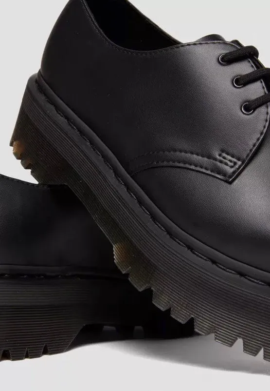 Dr. Martens - V 1461 Quad Mono Black Felix Rub Off - Girl Shoes