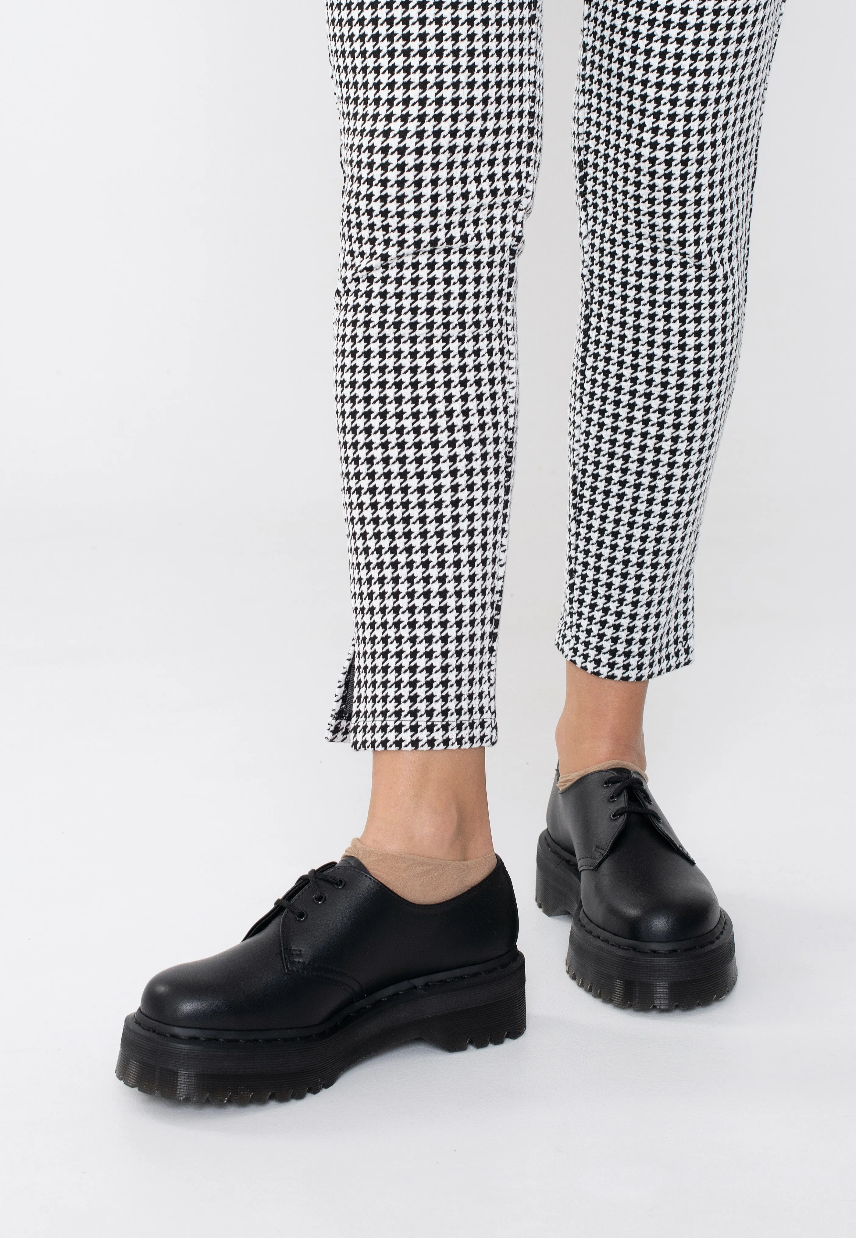 Dr. Martens - V 1461 Quad Mono Black Felix Rub Off - Girl Shoes