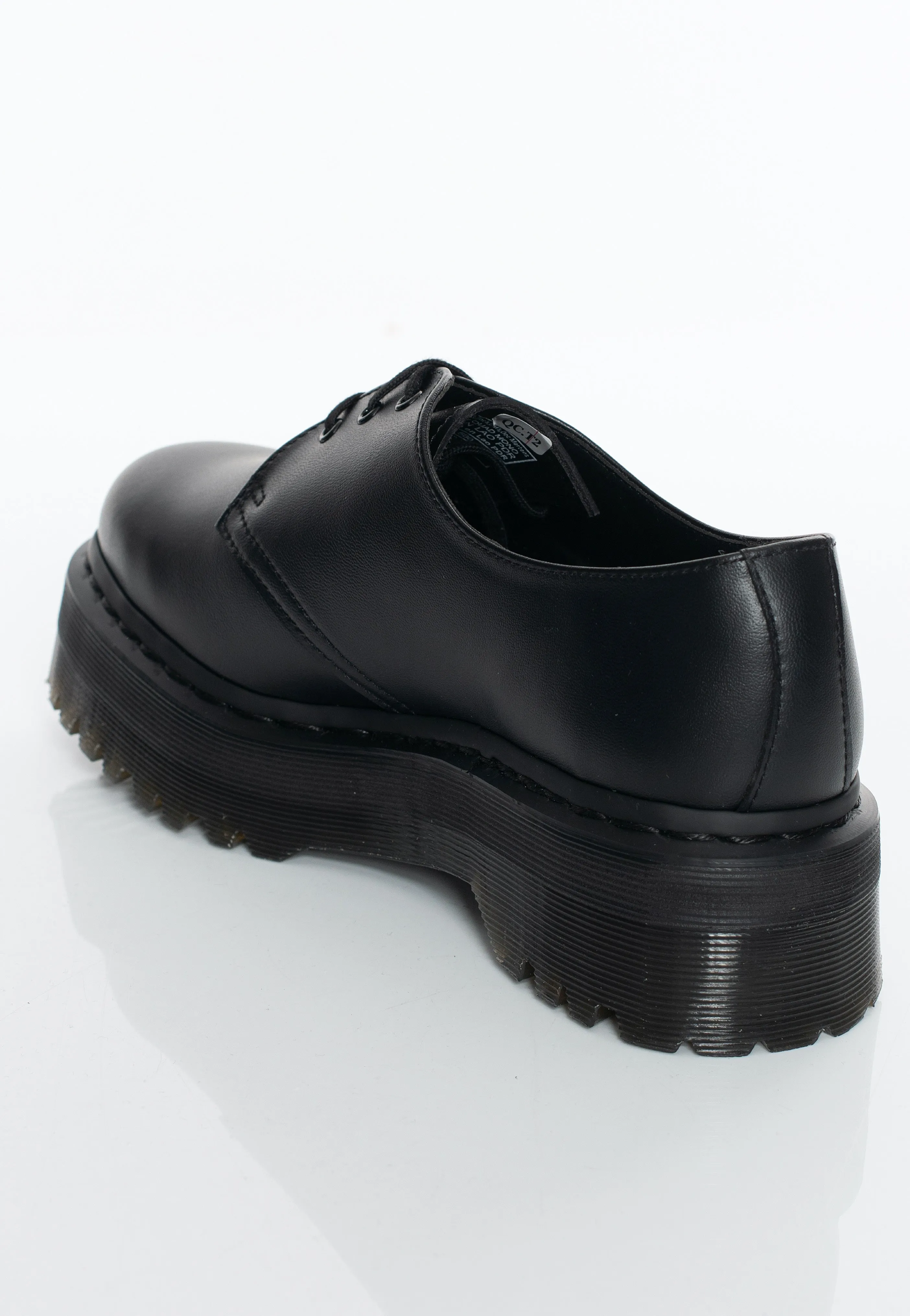 Dr. Martens - V 1461 Quad Mono Black Felix Rub Off - Girl Shoes