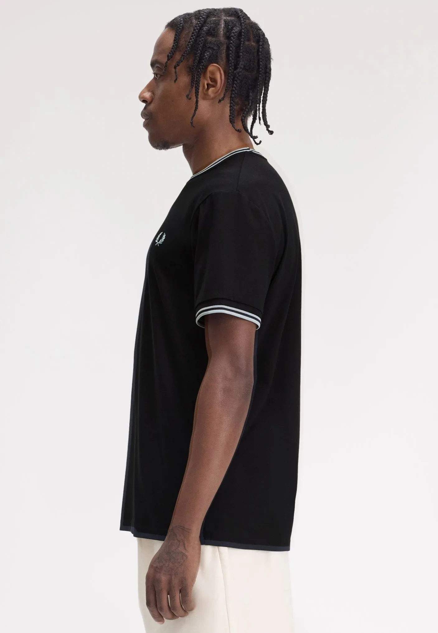 Fred Perry - Twin Tipped Black/Silverblue - T-Shirt