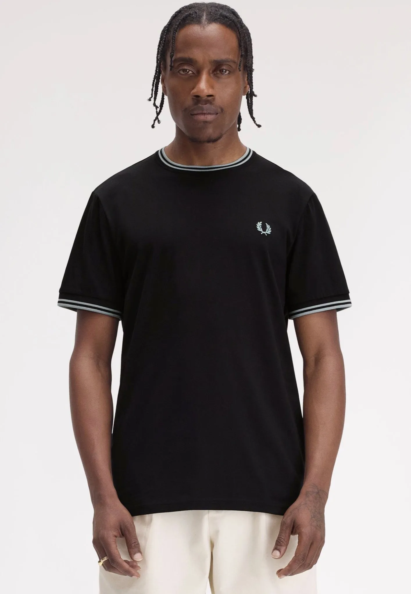 Fred Perry - Twin Tipped Black/Silverblue - T-Shirt