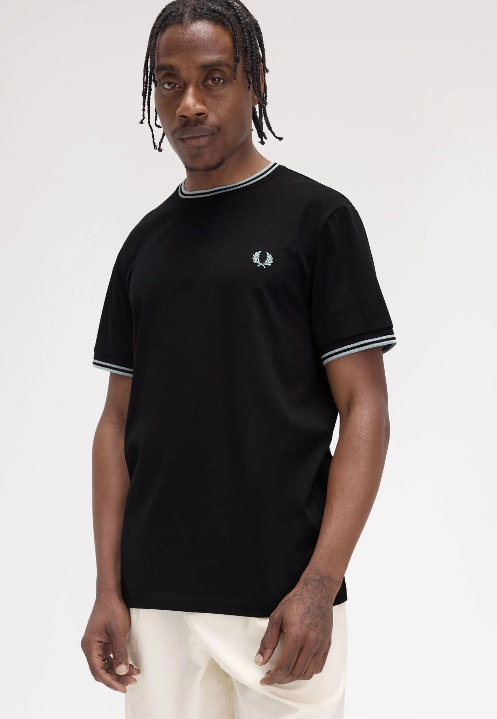 Fred Perry - Twin Tipped Black/Silverblue - T-Shirt