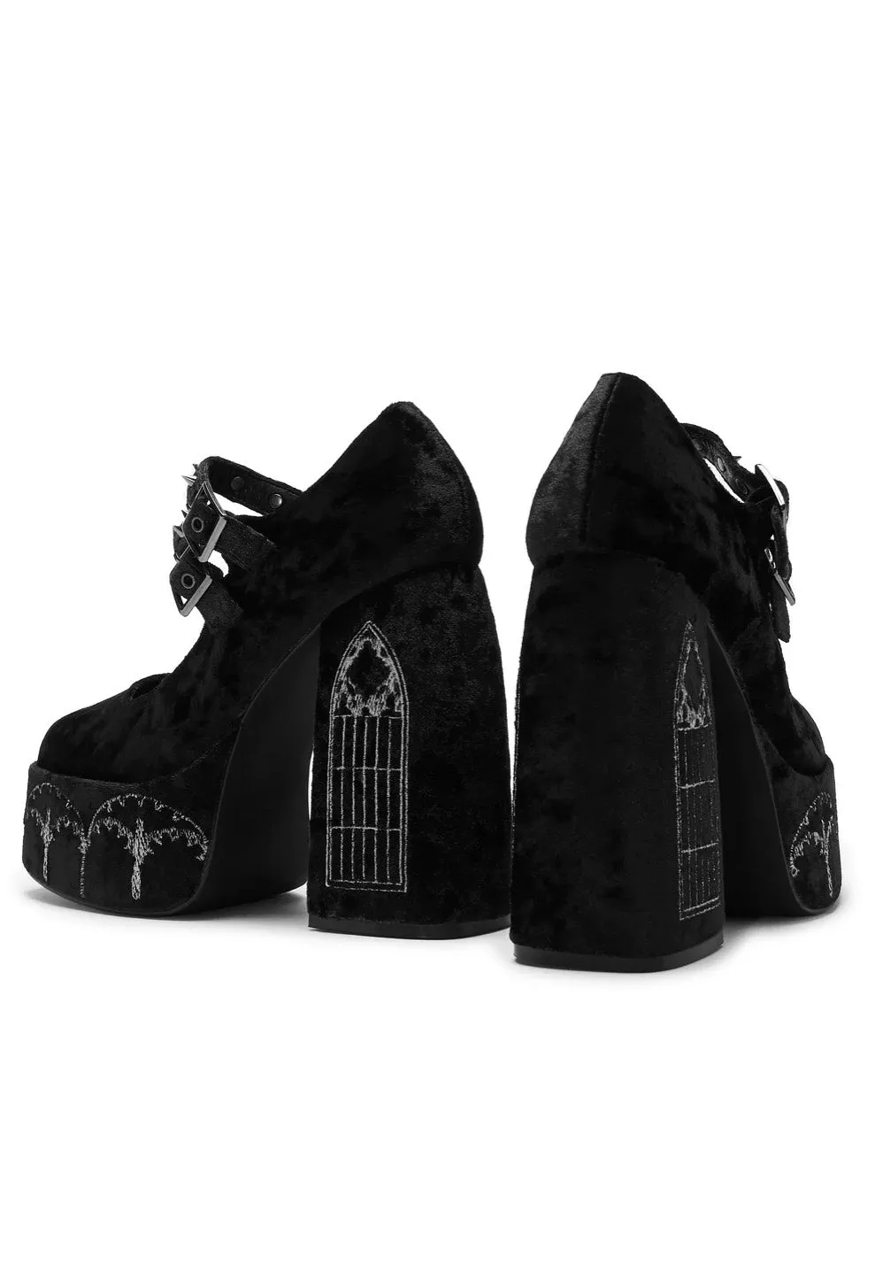 Koi Footwear - Lady Menace Grunge Crushed Velvet Black - Girl Shoes