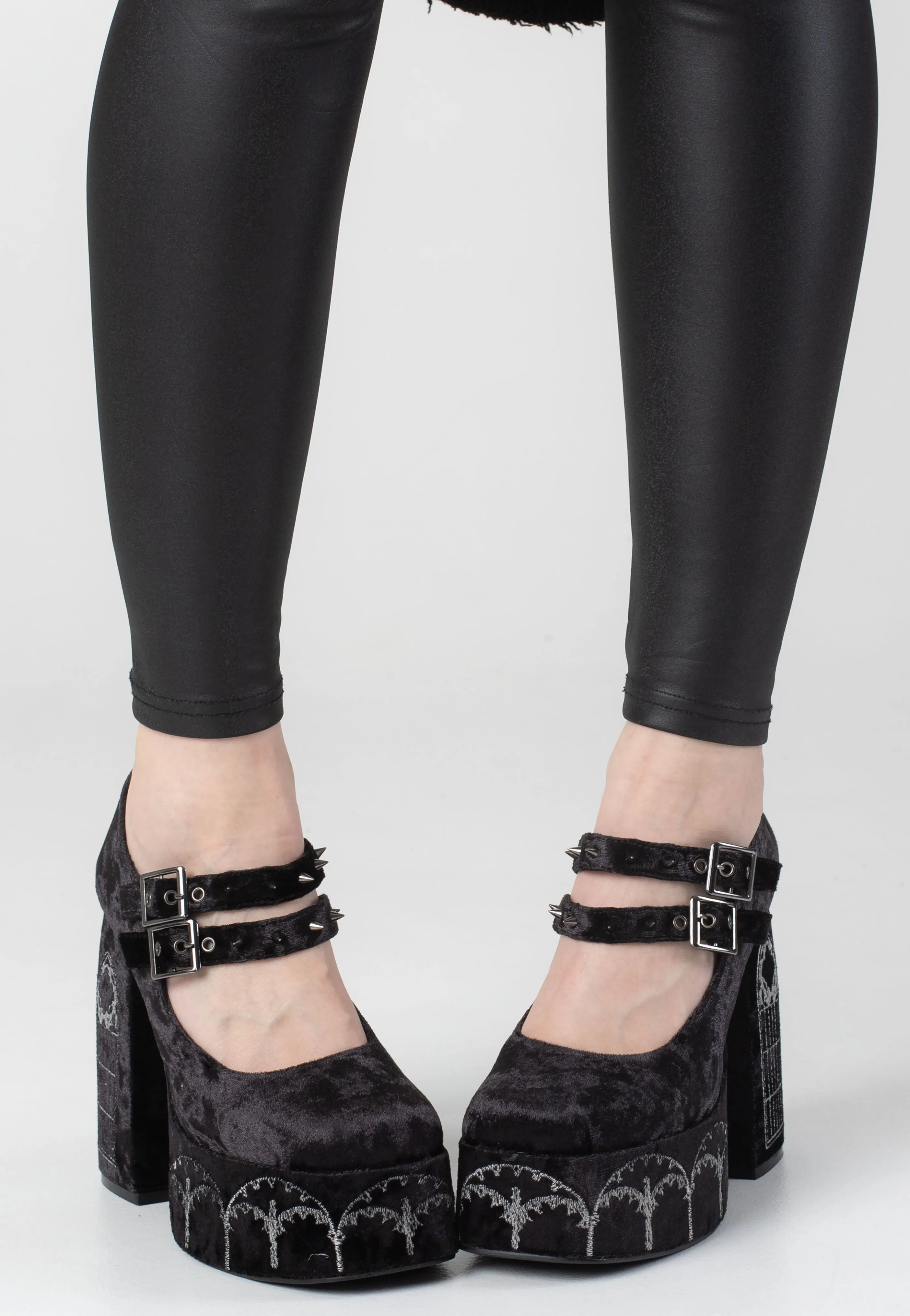Koi Footwear - Lady Menace Grunge Crushed Velvet Black - Girl Shoes