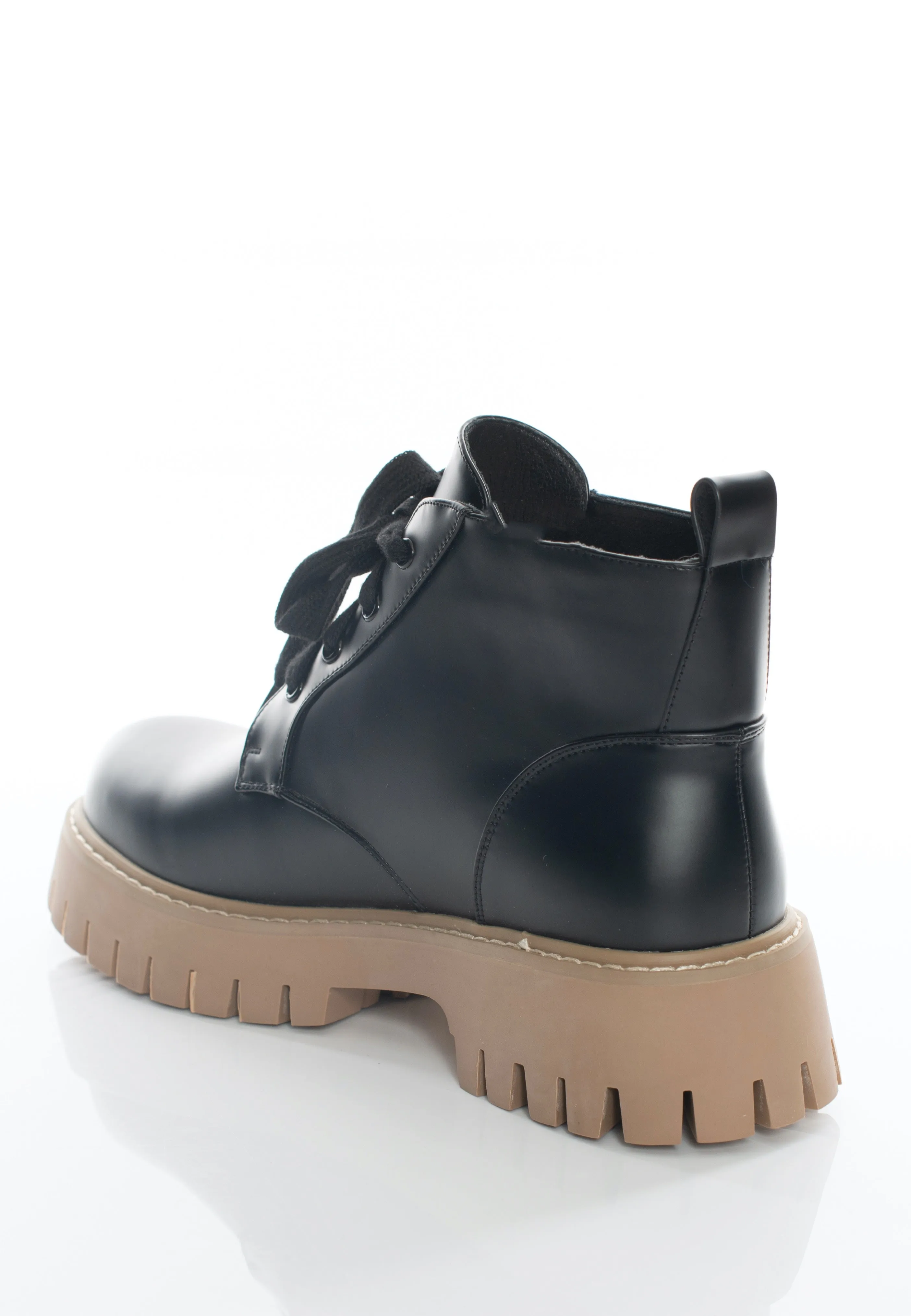 Koi Footwear - Moon Runner Beige Sole Lace Up Black - Girl Shoes