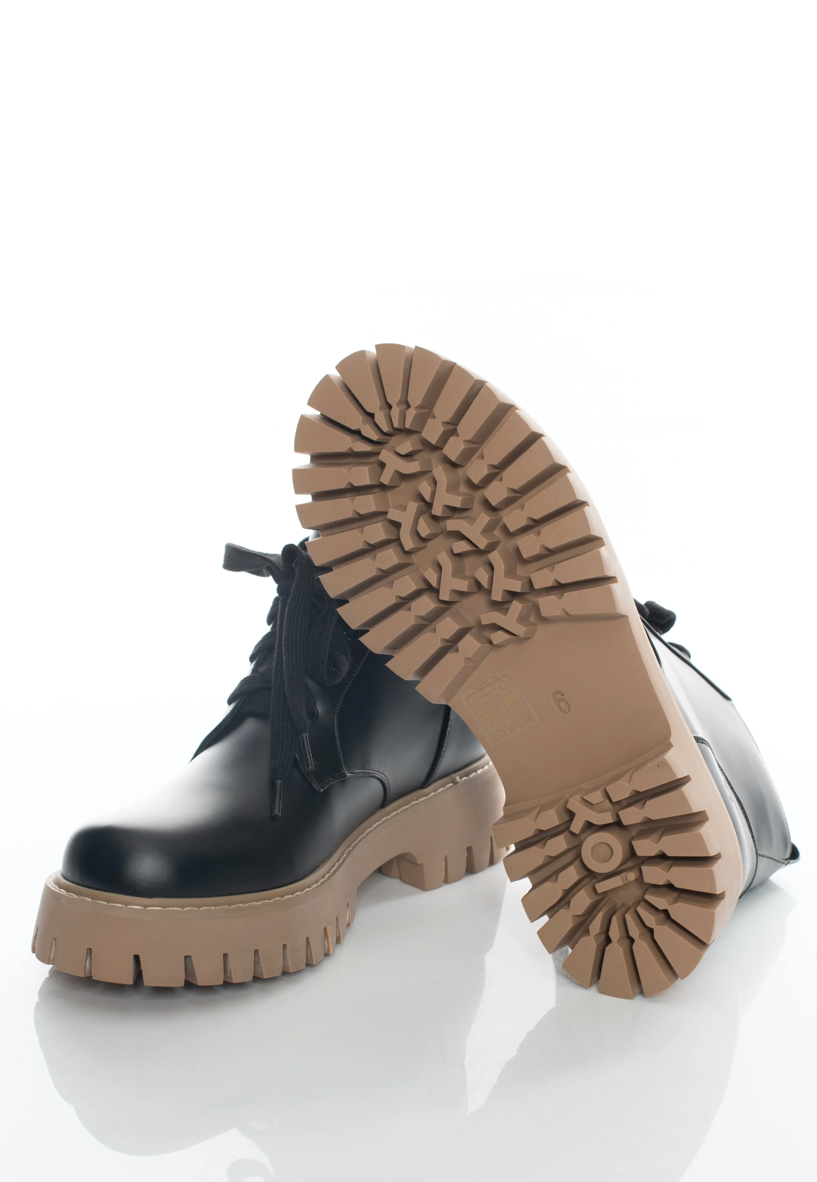 Koi Footwear - Moon Runner Beige Sole Lace Up Black - Girl Shoes