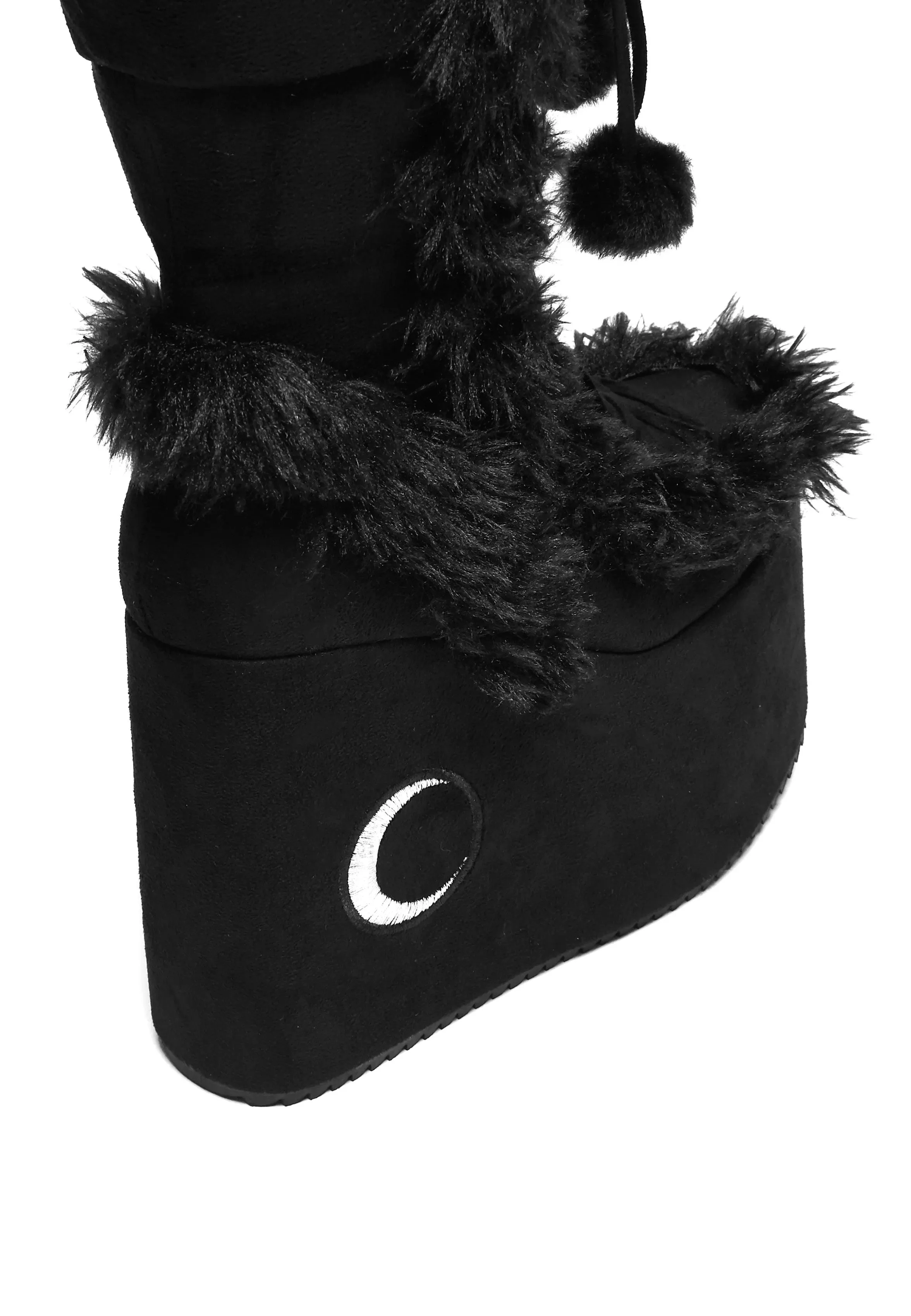 Koi Footwear x Twilight - La Push Crescent Platform Faux Fur Long Black - Girl Shoes