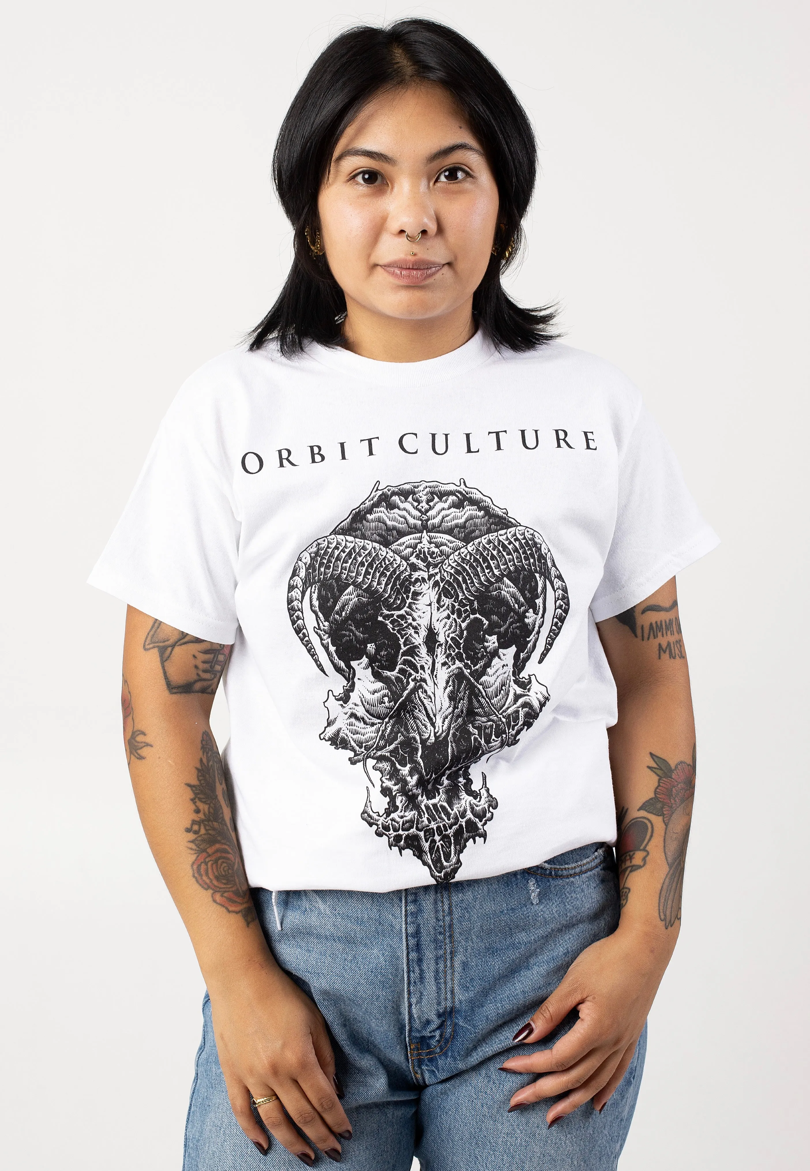 Orbit Culture - Goat Skull White - T-Shirt