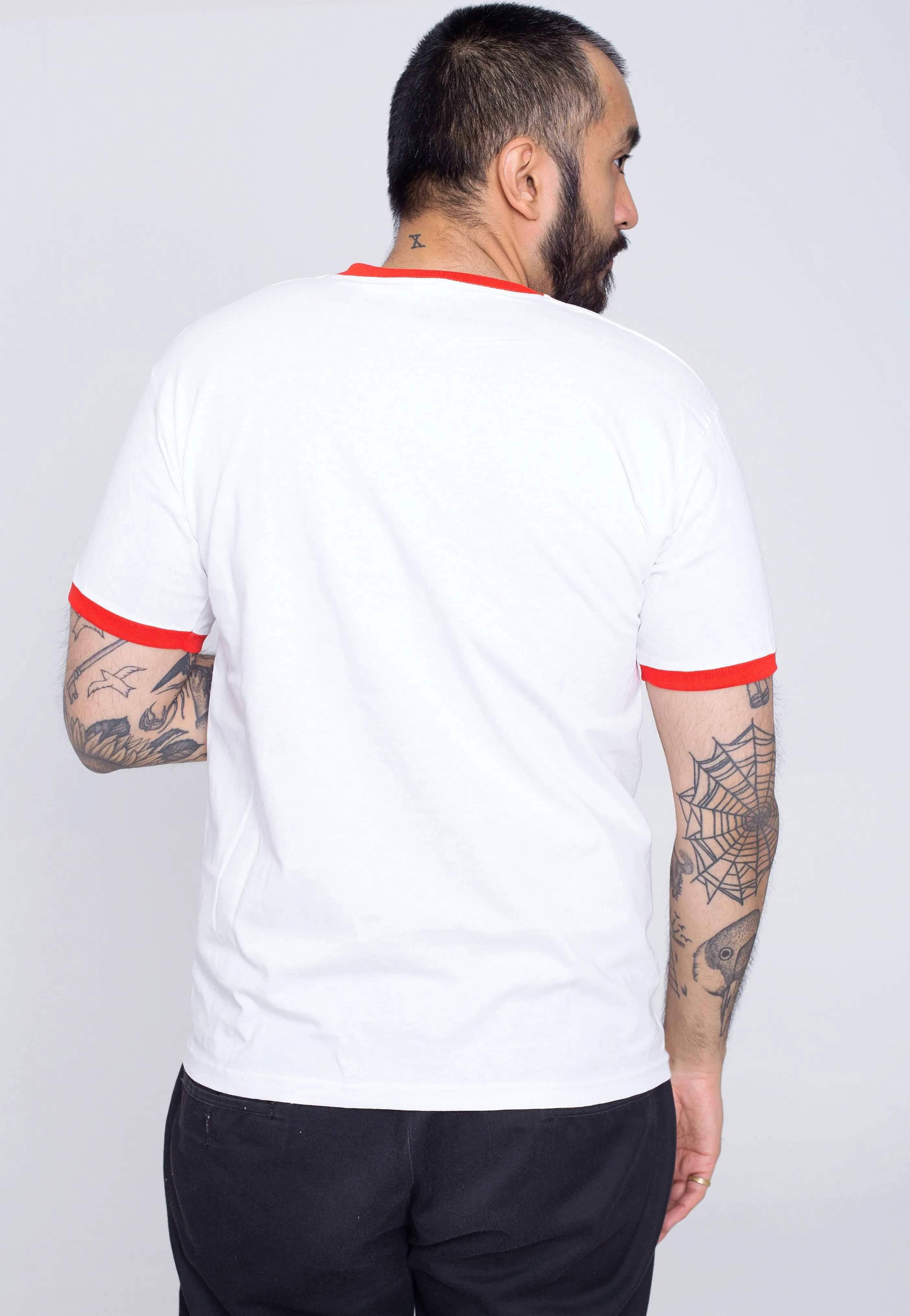 Stranger Things - Surfer Boy Pizza Ringer White/ Red - T-Shirt