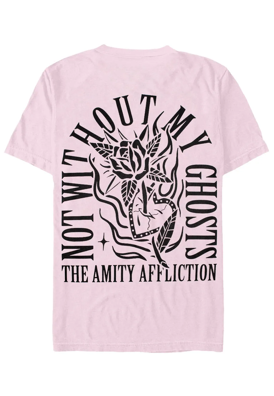 The Amity Affliction - Rose Heart Light Pink - T-Shirt