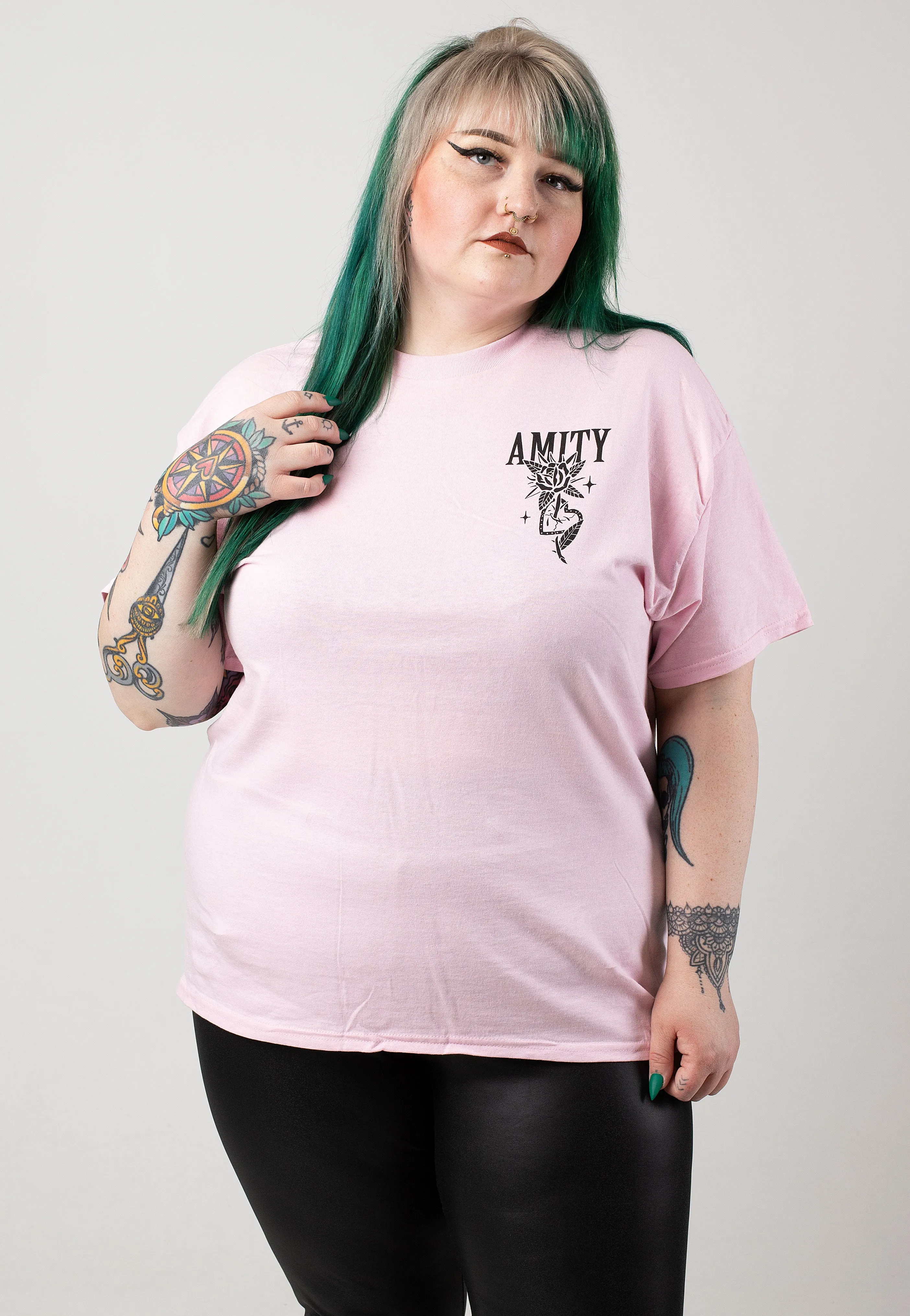 The Amity Affliction - Rose Heart Light Pink - T-Shirt