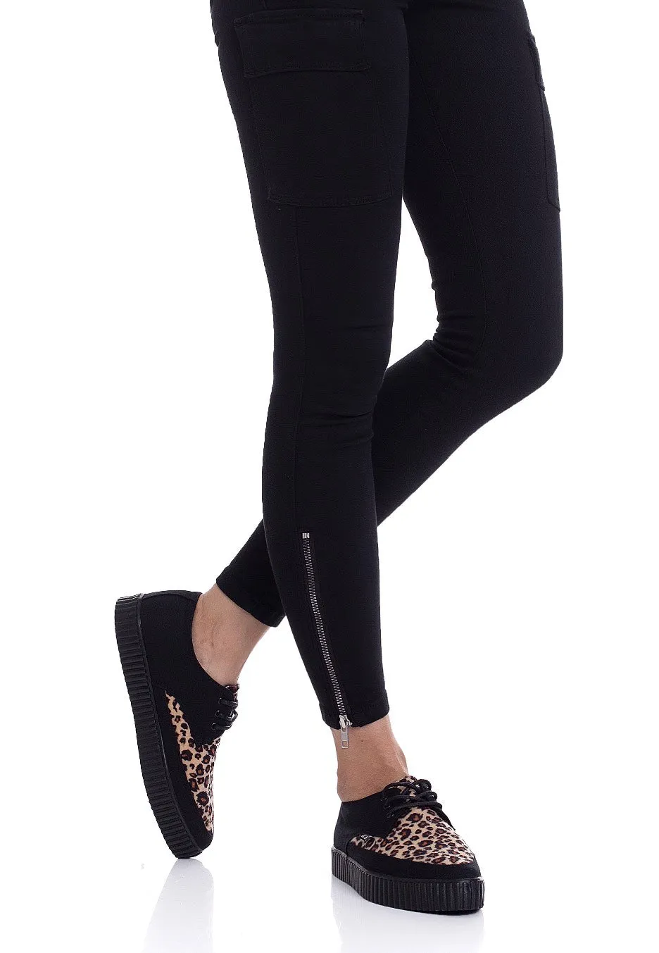 T.U.K. - Pointed Creeper Tan Leopard Vamp - Girl Shoes