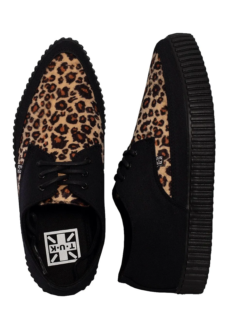 T.U.K. - Pointed Creeper Tan Leopard Vamp - Girl Shoes