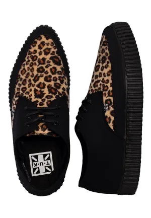 T.U.K. - Pointed Creeper Tan Leopard Vamp - Girl Shoes