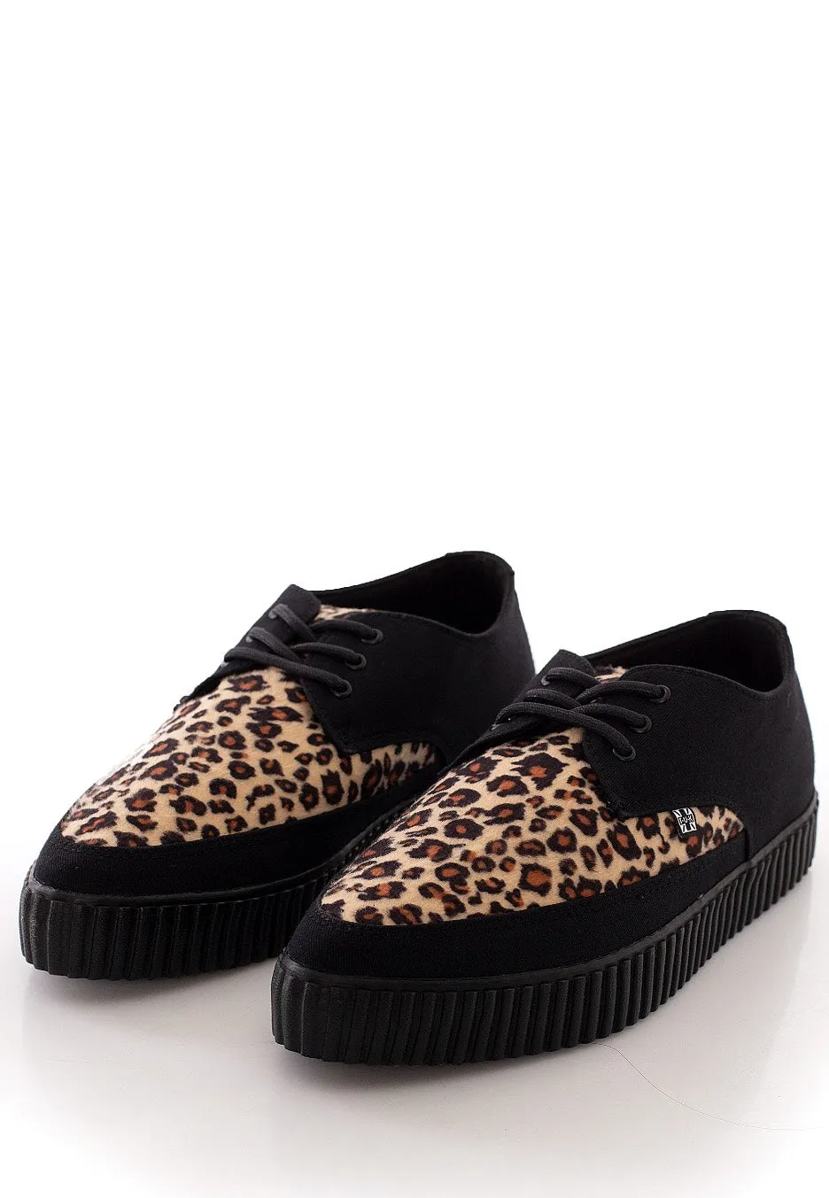 T.U.K. - Pointed Creeper Tan Leopard Vamp - Girl Shoes