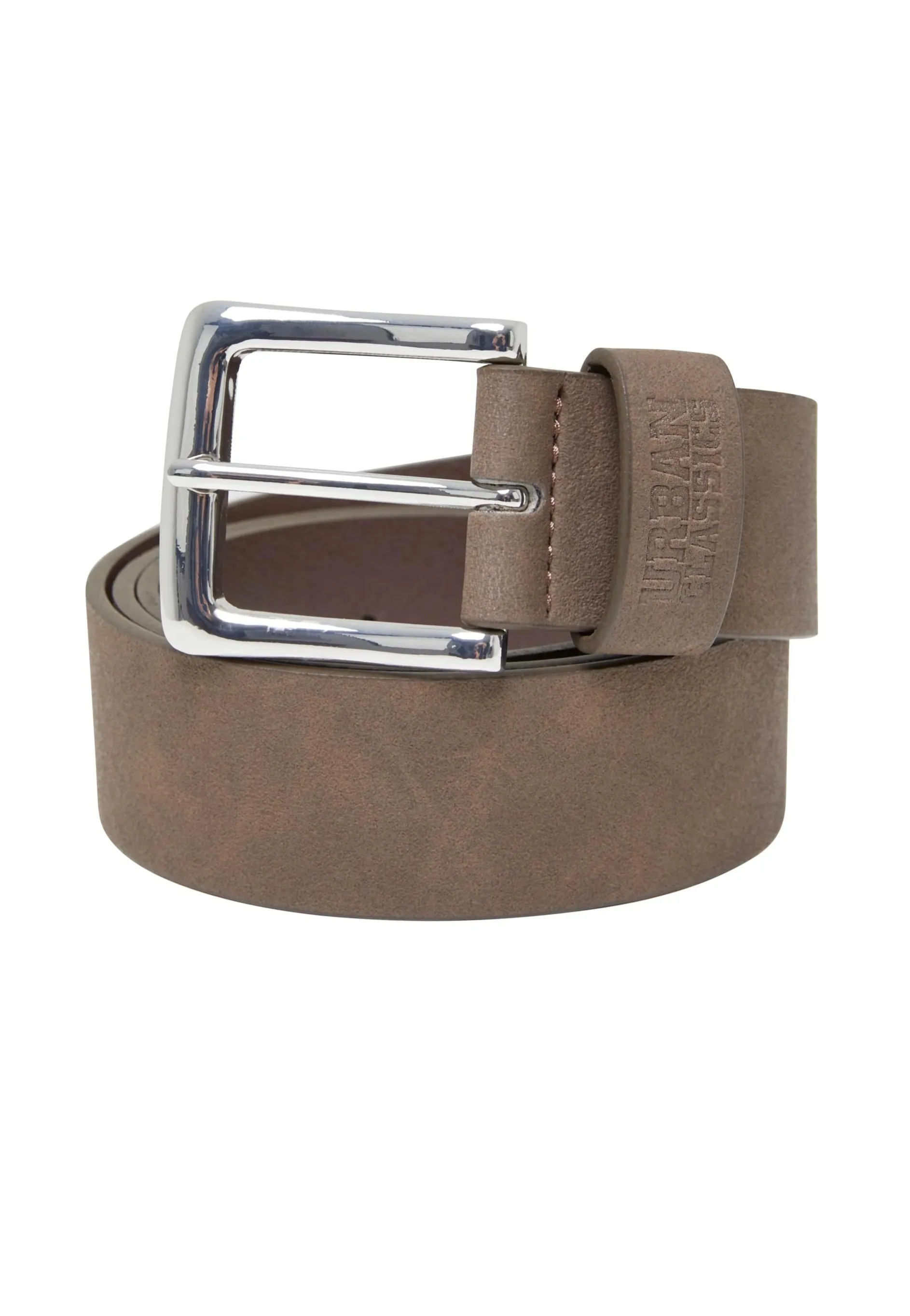 Urban Classics - Suede Leather Imitation Brown/Silver - Belt