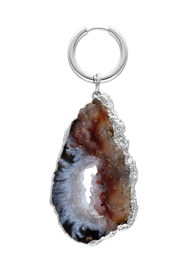 Wildcat - Little Indian Agate Large Silver - Earrings