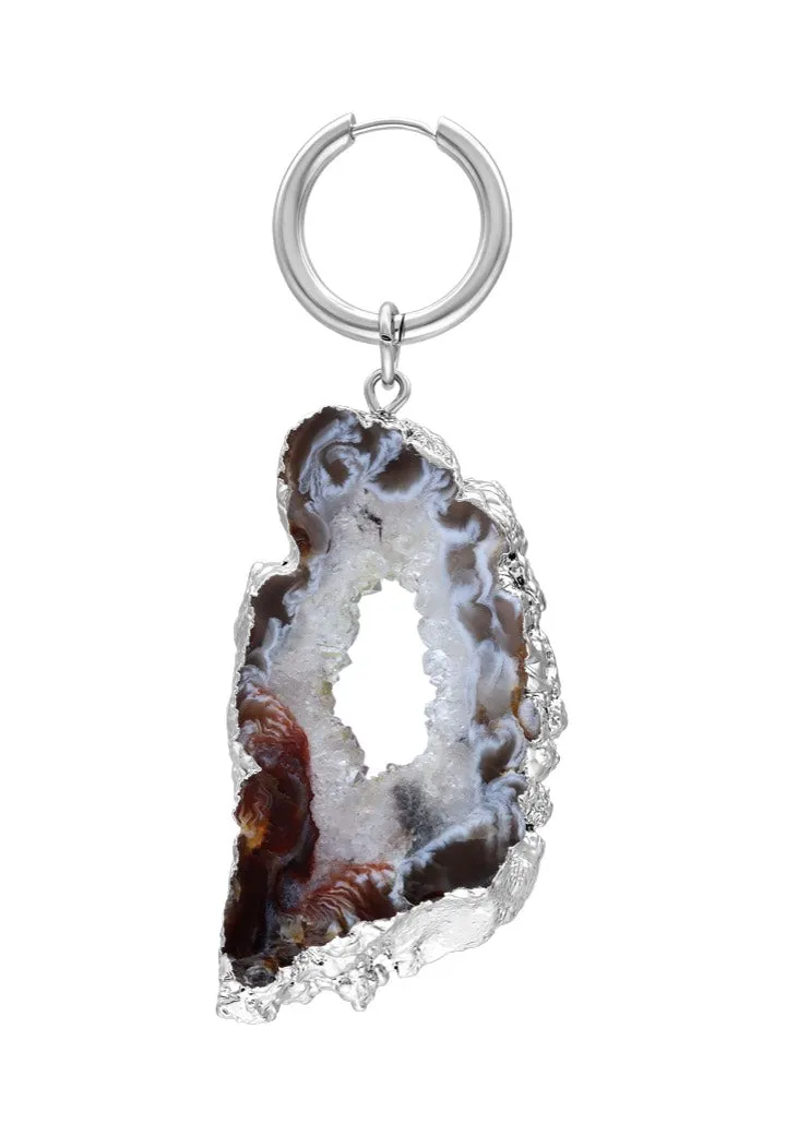 Wildcat - Little Indian Agate Large Silver - Earrings